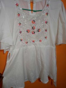 Embroidered White Top