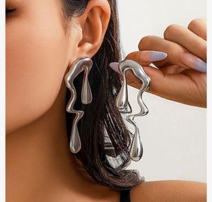 Metallic Silver Trendy Earrings -  NEW/UNUSED