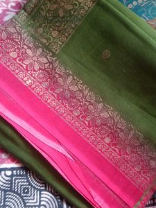 Green &amp; Pink Saree