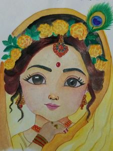 Cute Radharani Beautiful Drawing