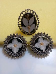 Hand Made Resin Stud With Ring