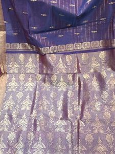 Elegant Purple Striped Saree