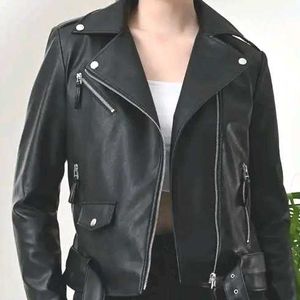 Stylish Black Leather Biker Jacket