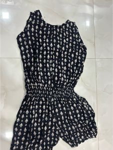 Black Patterned Romper