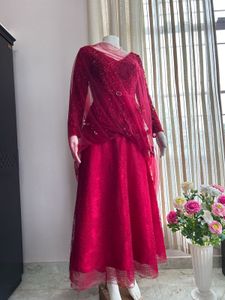 Luxury Sequined Red Gown