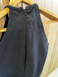Black Halter Mesh Neck Dress