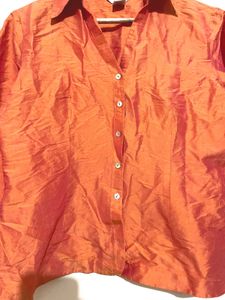 Silk Imported Orange Shirt By SLB