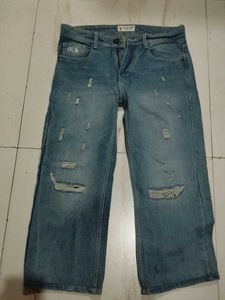 Damge Style Bell Bottom Pants