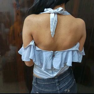 Ujin Lacey Blue Top
