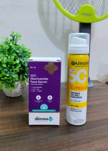 Derma Co. Serum & Garnier Sunscreen
