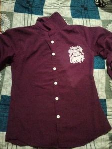 Maroon button up shirt + Freebie
