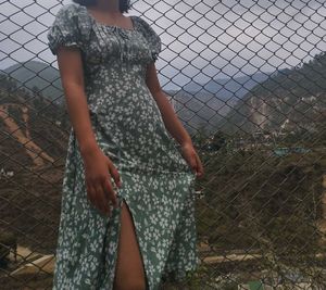 Floral Midi Dress with Slit