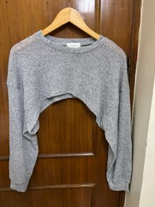 Grey Bolero Shrug/ Cropped Long Sleeve Top