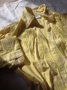 Yellow Floral Classy Shirt With Shining Lines