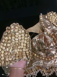 Gold Embellished Blouse and saree