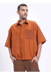 Men Oversized Fit Solid Casual Shirt