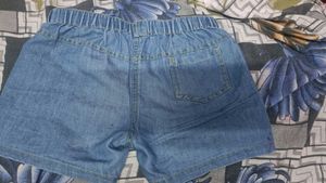 Embroidered Denim Shorts