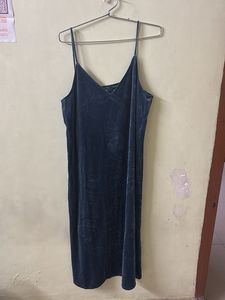 Blue Velvet Slip Dress