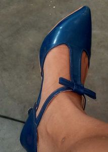 Blue Bow Ballerinas