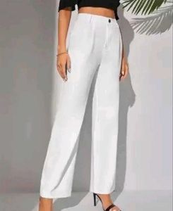White Wide Leg Trousers