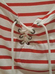 Red And White Stripped Tshirt