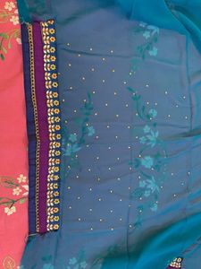 Sky blue (Firozi) Colour Georgette Designer Saree