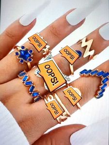 Gold & Blue Ring Set 💍