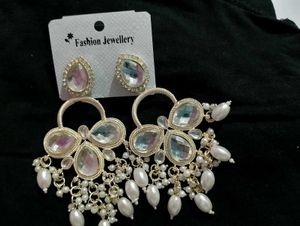 Elegant Pearl &amp; Crystal Drop Earrings