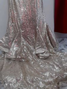 Gold😍Mermaid Sequence Evening Gown