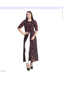 Multi colour calf- length Georgette dress