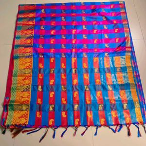 🛍️Like New Checked Silk Saree ⭐⭐⭐⭐⭐