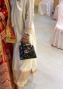 Black Fashionable Mini Sling Clutch And Bag