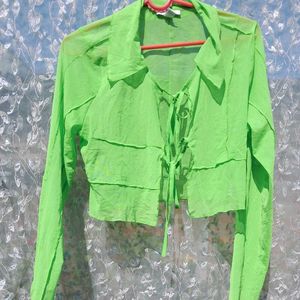Sheer Lime Green Crop Top