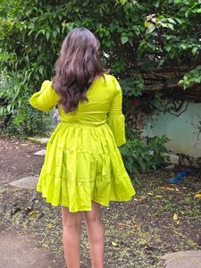 Lime Green Fit &amp; Flare Dress