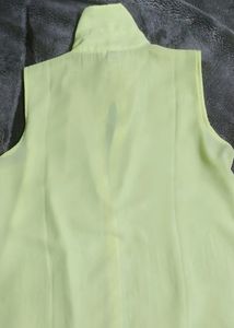 LIME GREEN CUT SLEEVES FORMAL SHIRT!!!!!!!
