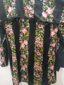 Combo Of 2 Striped Button-Up &amp; Aline Floral Top