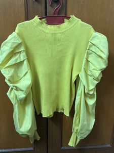 Chic Yellow Puff Sleeve Top