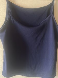 Coral Multi Color Top With Blue Vest