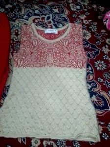 Red Striped Sweater with shrug