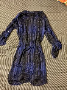 Printed Blue Mini Dress