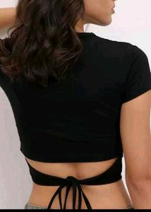 Stylish Black Tie-Back Top From ZARA