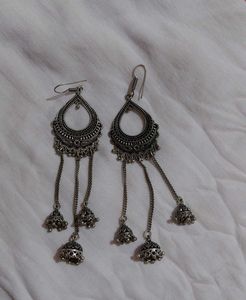 Silver Jhumka Earrings
