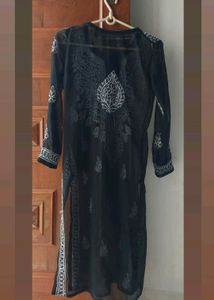 Chikankari Black Kurti