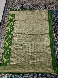 Green Banarasi dola Silk Saree