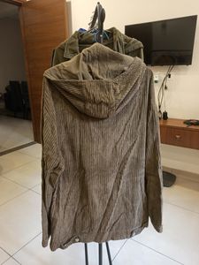 Zara Corduroy Military Khaki Colour Jacket