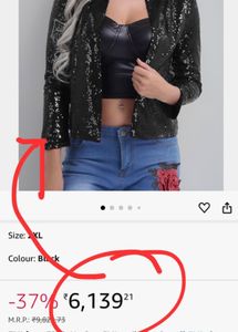 EMBRACE Women&#39;s Shiny Sparkle Sequins Jacket