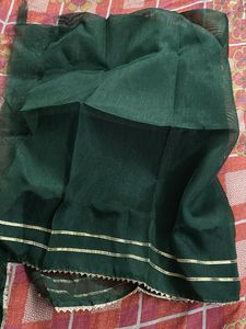 Green Printed Ethnic Lahenga With Unstitched Blous