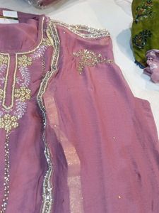 Mauve Embellished Salwar Kameez
