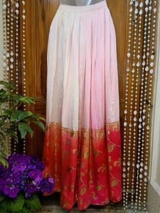 Pink Tie-Waist Maxi Skirt