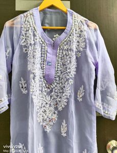 New Unused Georgette Chickenkari Kurti